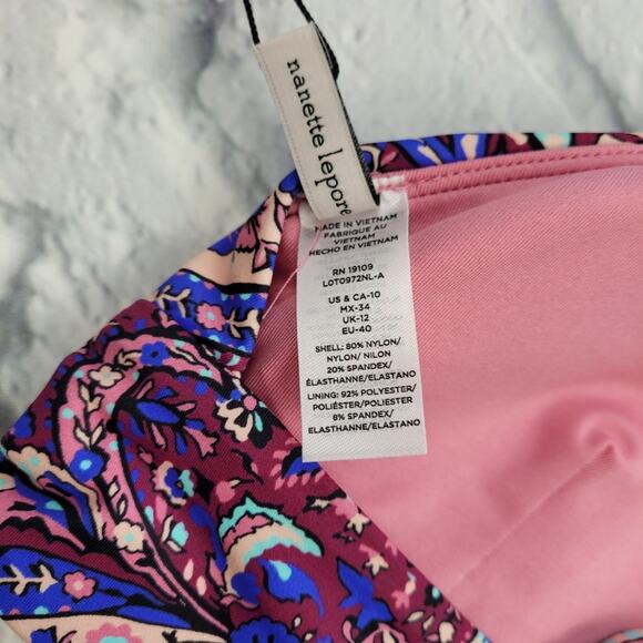 NWT Nanette Lepore Lauren Longline Fixt Bikini size 10 - Picture 11 of 15